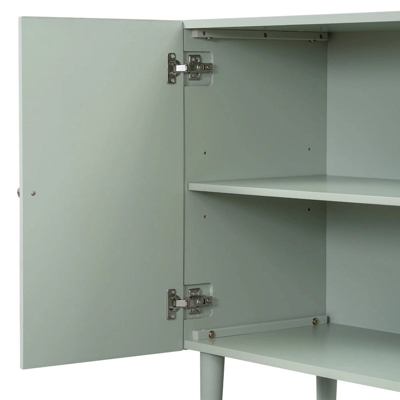 Aparador elegante de cuatro puertas con patrón de ondas