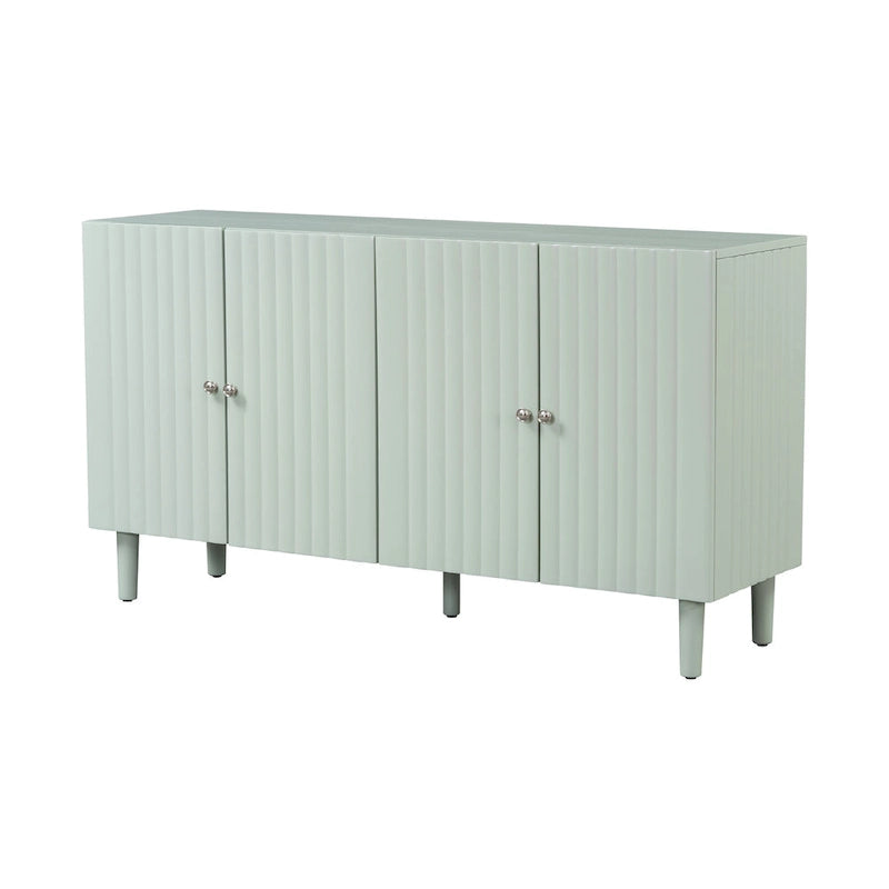 Aparador elegante de cuatro puertas con patrón de ondas