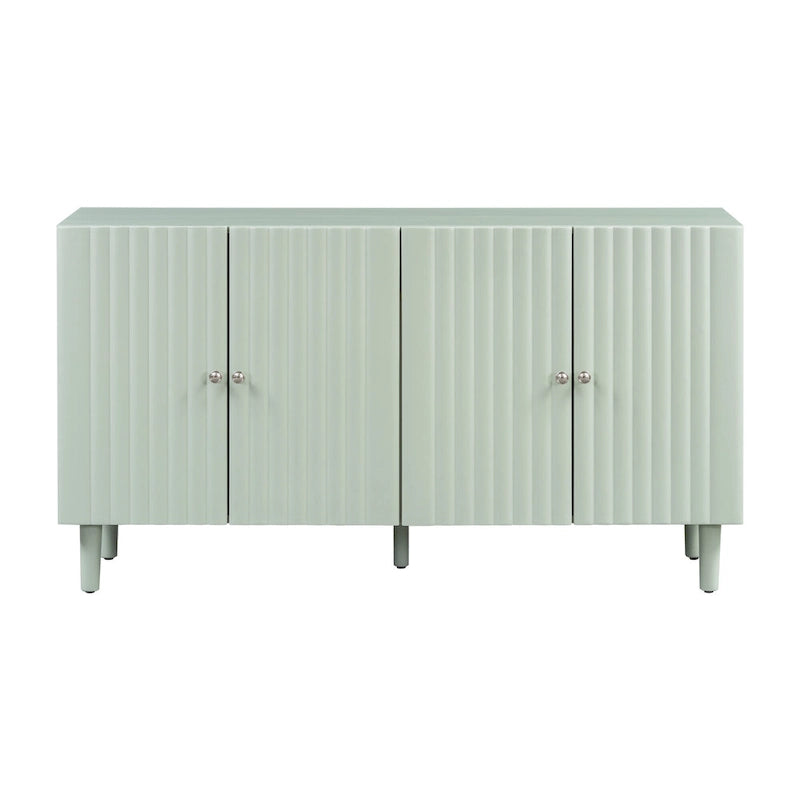 Aparador elegante de cuatro puertas con patrón de ondas