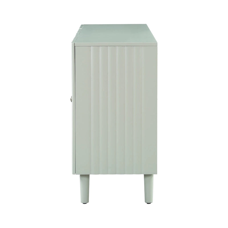 Aparador elegante de cuatro puertas con patrón de ondas