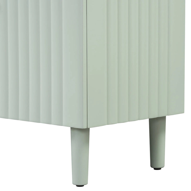 Aparador elegante de cuatro puertas con patrón de ondas