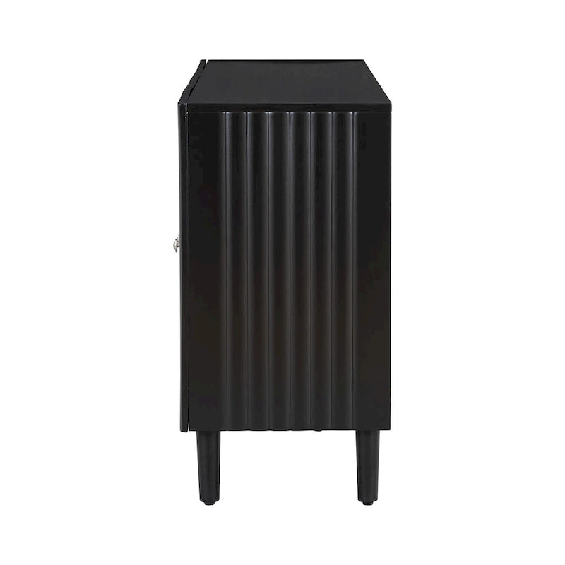 Aparador elegante de cuatro puertas con patrón de ondas