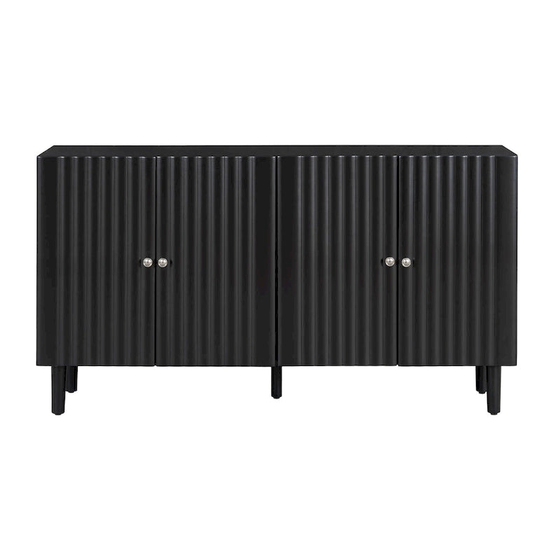 Aparador elegante de cuatro puertas con patrón de ondas