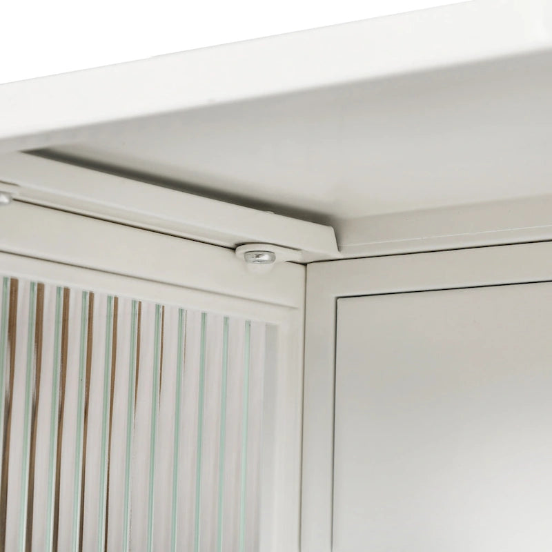 Mueble de pared moderno con puertas de vidrio y estantes de almacenamiento
