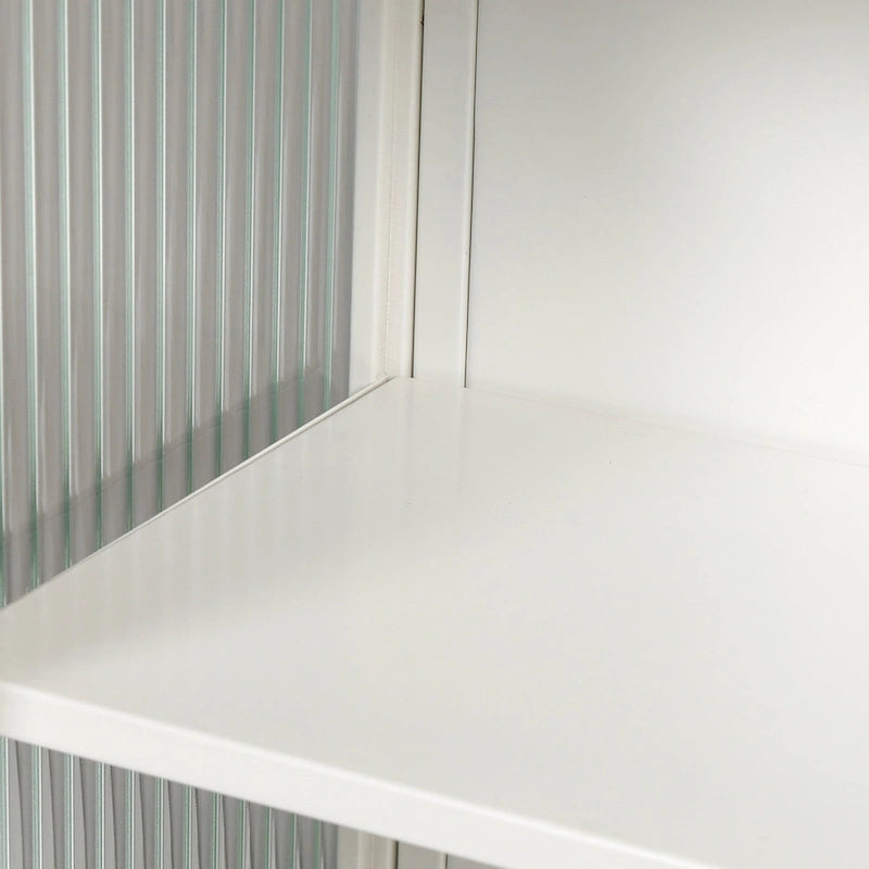 Mueble de pared moderno con puertas de vidrio y estantes de almacenamiento