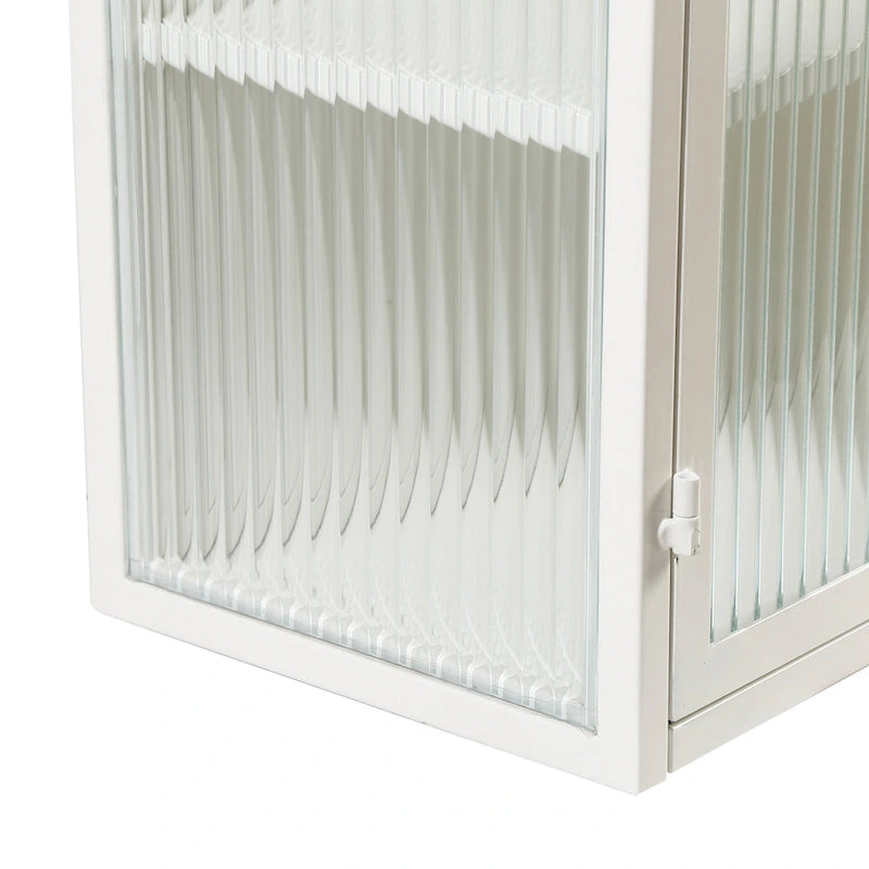 Mueble de pared moderno con puertas de vidrio y estantes de almacenamiento