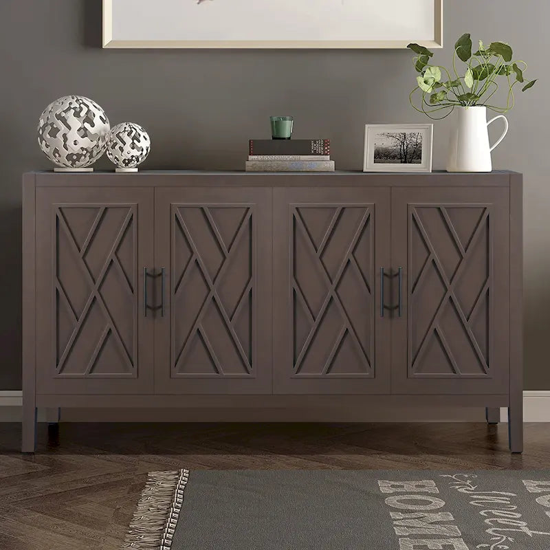 Aparador de madera de 4 puertas - N/A