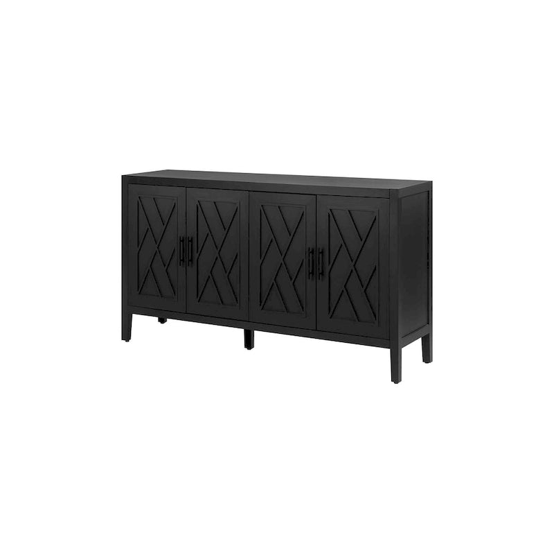Aparador de madera de 4 puertas - N/A