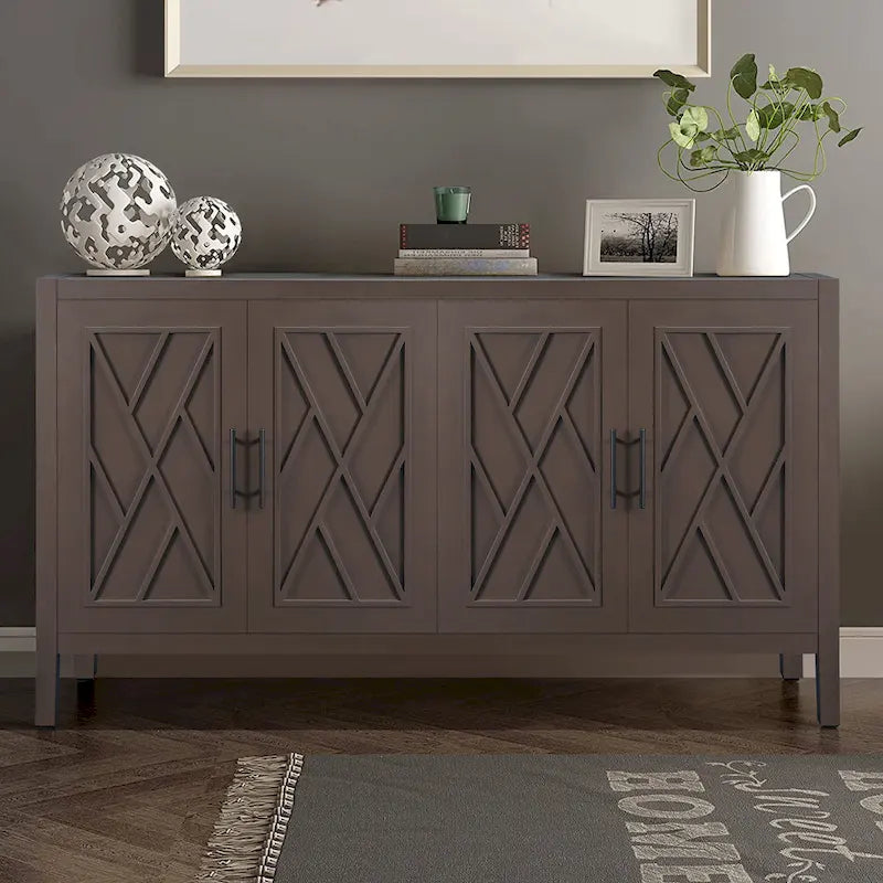 Aparador de madera de 4 puertas - N/A