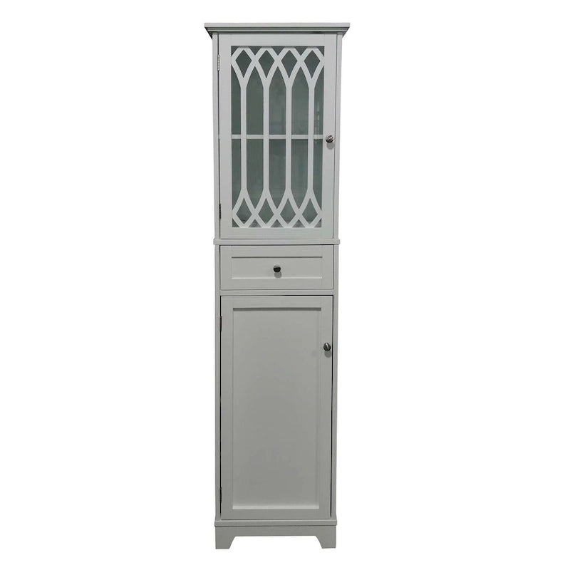 Mueble Alto de Almacenamiento para Baño - Torre de Lino, Blanco