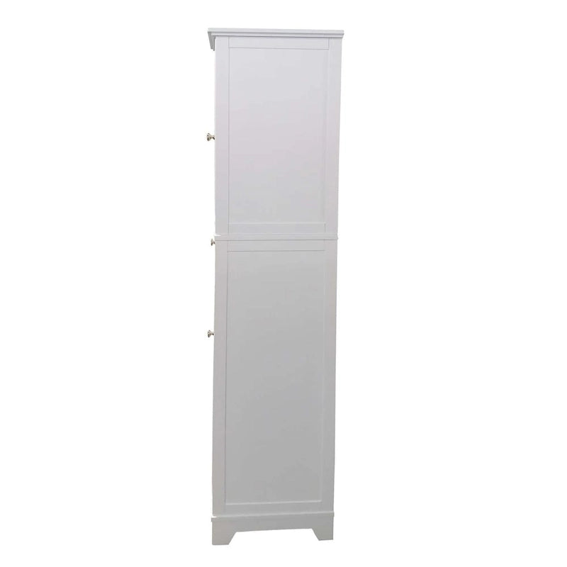 Mueble Alto de Almacenamiento para Baño - Torre de Lino, Blanco