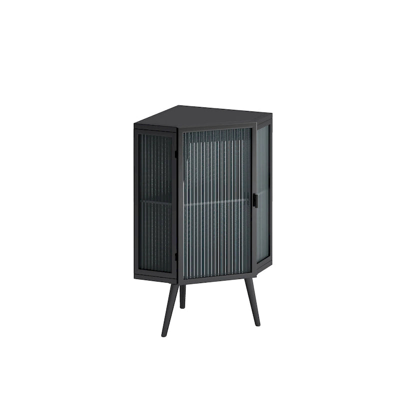 Armario esquinero de metal de 31.5 pulgadas de alto con estante ajustable