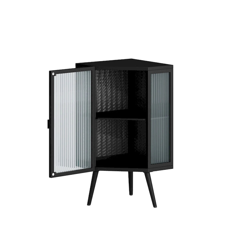 Armario esquinero de metal de 31.5 pulgadas de alto con estante ajustable