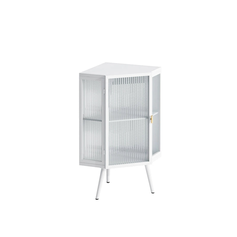 Armario esquinero de metal de 31.5 pulgadas de alto con estante ajustable