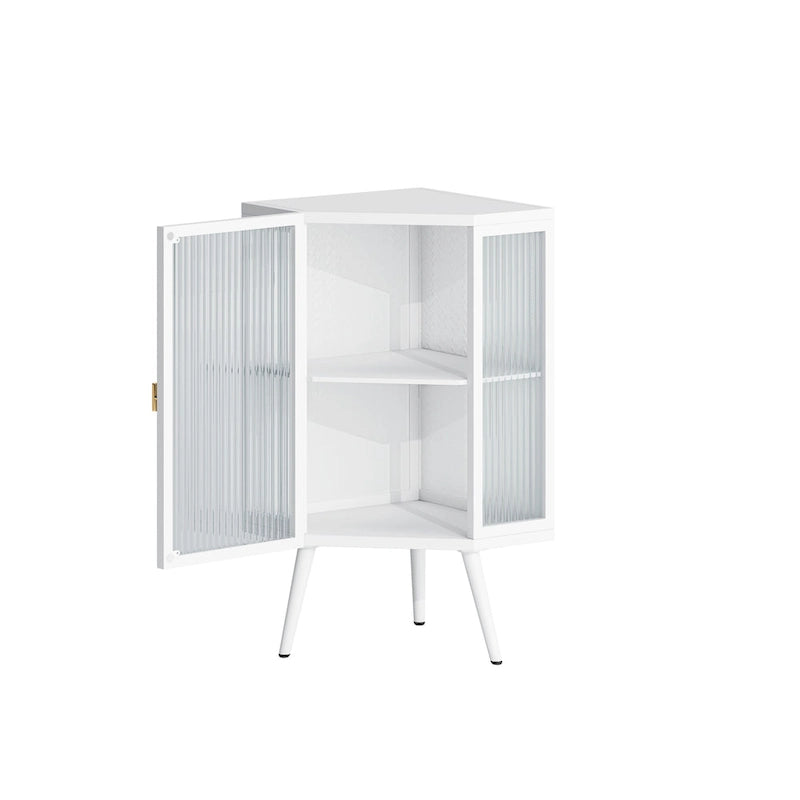 Armario esquinero de metal de 31.5 pulgadas de alto con estante ajustable