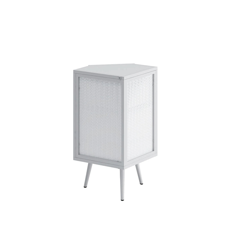 Armario esquinero de metal de 31.5 pulgadas de alto con estante ajustable