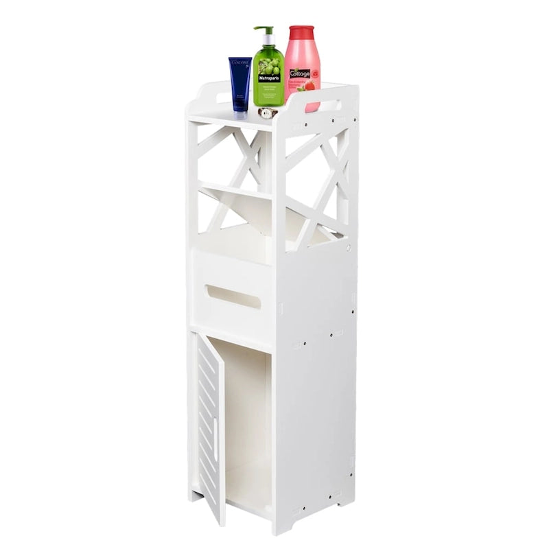 Organizador de almacenamiento lateral de pie, mueble de baño de 3 niveles