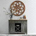 Aparador de comedor Farmhouse Gray y Sandstone con almacenamiento para vinos