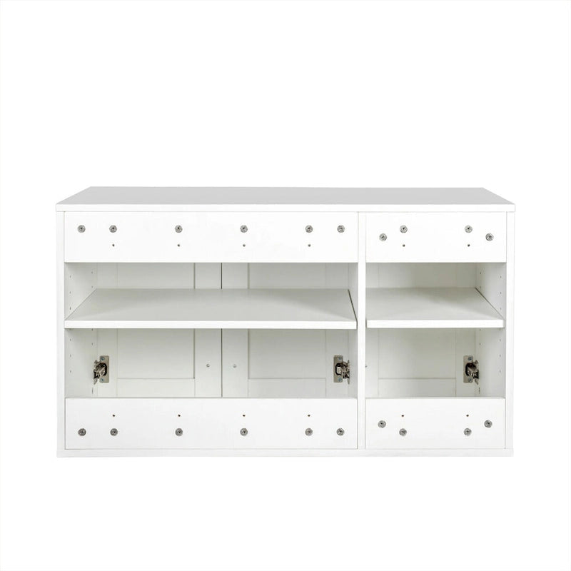 Armario apilable de madera para montar en la pared, blanco