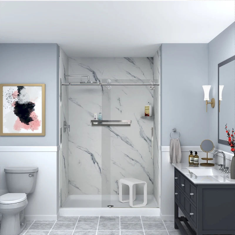 Barra de apoyo de 20 pulgadas para baño con estante de almacenamiento, 20x4x3 pulgadas