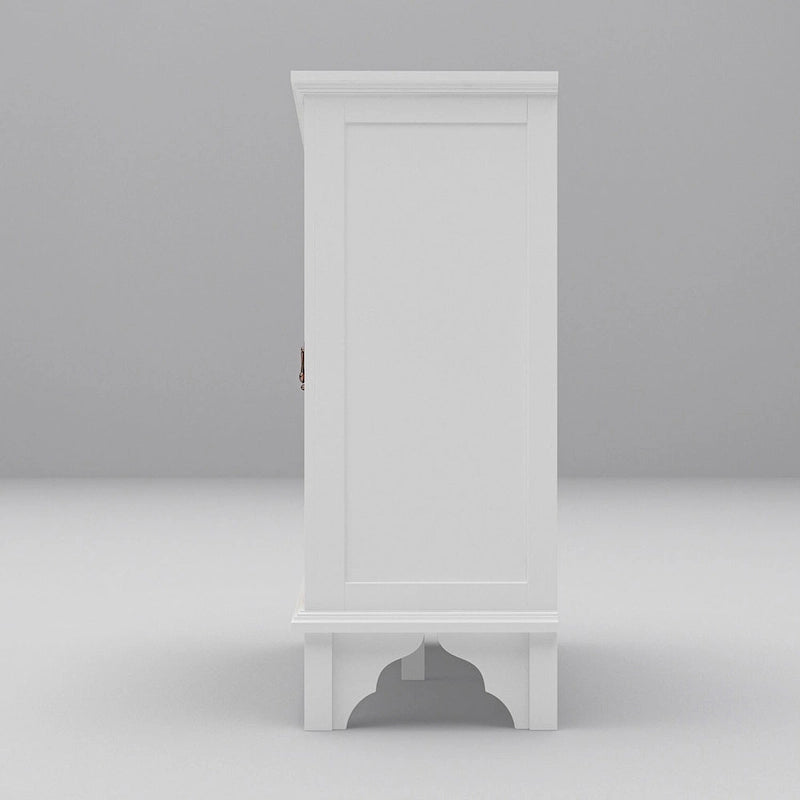 Mueble de almacenamiento de madera tallada para baño, aparador, vitrina de cristal acrílico
