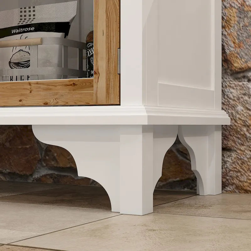 Mueble de almacenamiento de madera tallada para baño, aparador, vitrina de cristal acrílico