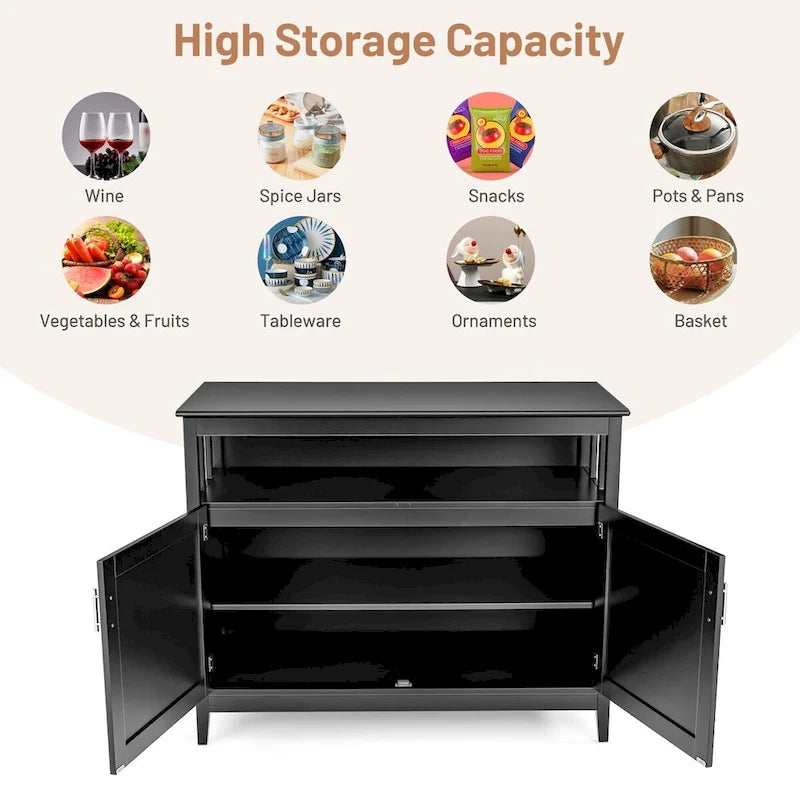 Mueble de cocina de madera moderno - Negro - 44.9 x 20.1 x 35.8 (Largo x Ancho x Alto)