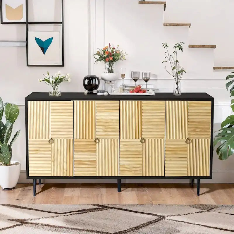 Elegante gabinete vintage de 4 puertas