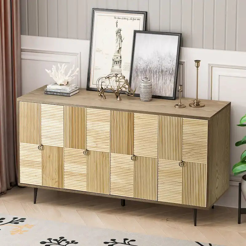 Elegante gabinete vintage de 4 puertas