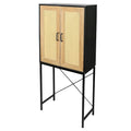 Gabinete Elegante Alto de 59 con 2 Puertas de Ratán