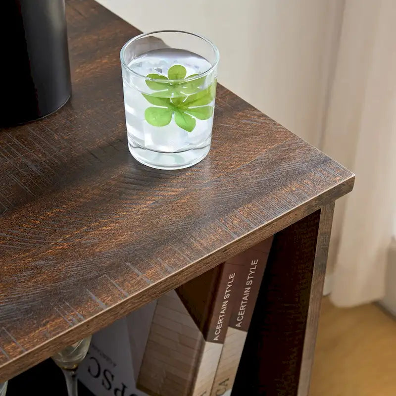 Mueble de Barra de Café con Botellero, Aparador con Puerta Corredera Tipo Granero y Cajón, Estantes de Almacenamiento Ajustables, para Sala de Estar, Comedor