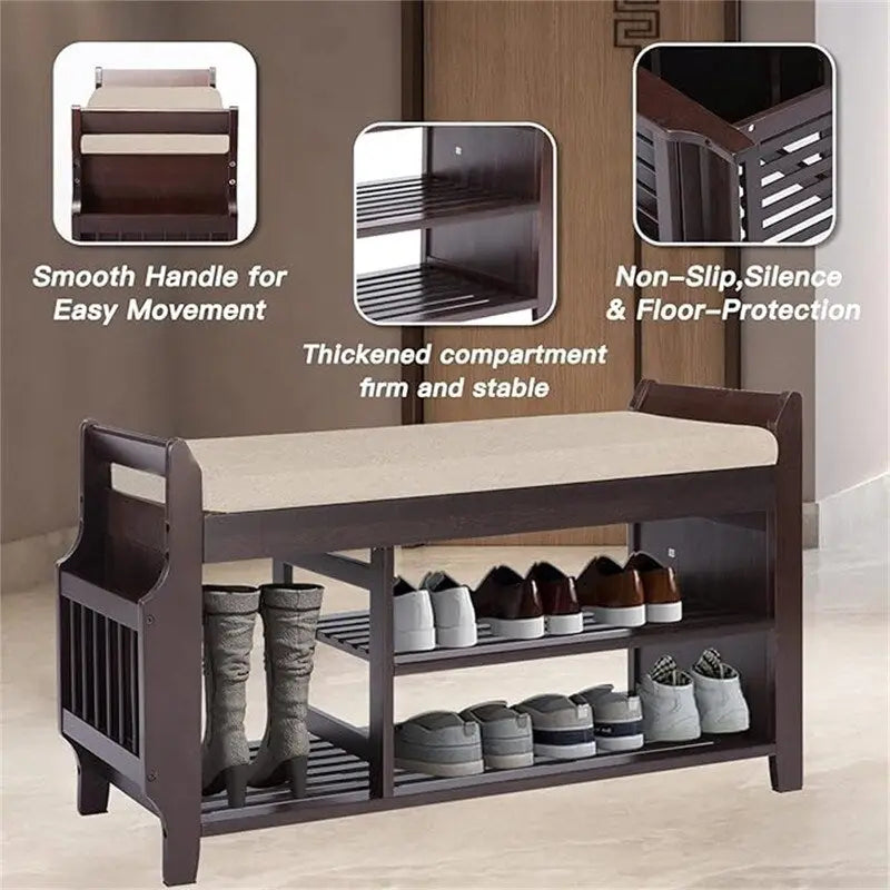 Banco zapatero de 2 niveles - 11,7D x 39W x 19,5H