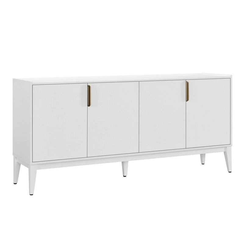 Armario de Almacenamiento, Aparador de Madera con 4 Puertas para Pasillo, Entrada, Sala de Estar, Dormitorio, Estante Ajustable