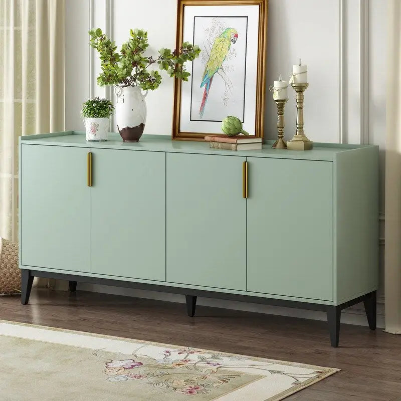 Armario de Almacenamiento, Aparador de Madera con 4 Puertas para Pasillo, Entrada, Sala de Estar, Dormitorio, Estante Ajustable