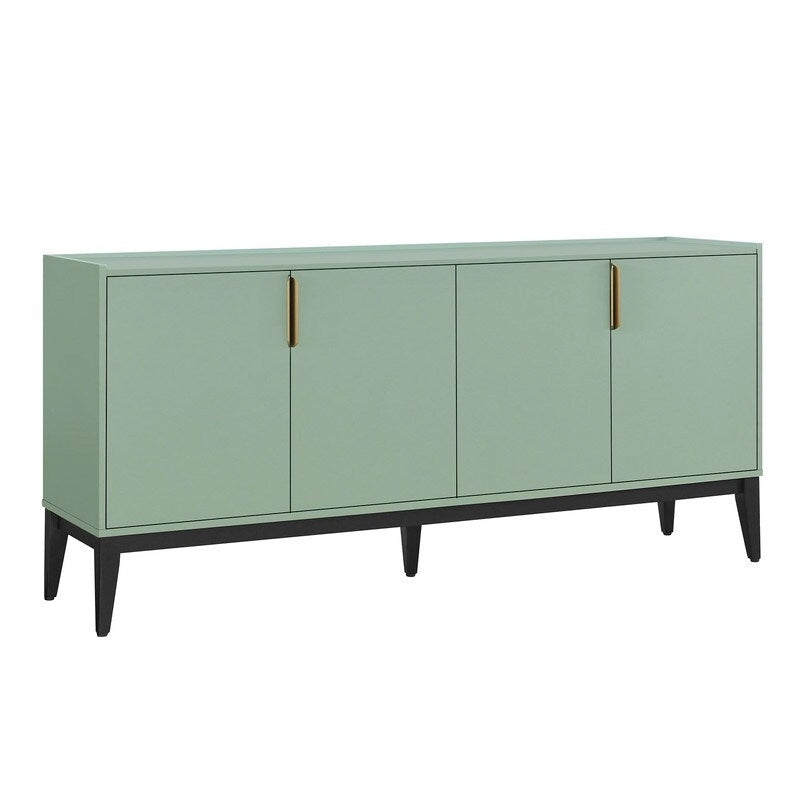 Armario de Almacenamiento, Aparador de Madera con 4 Puertas para Pasillo, Entrada, Sala de Estar, Dormitorio, Estante Ajustable