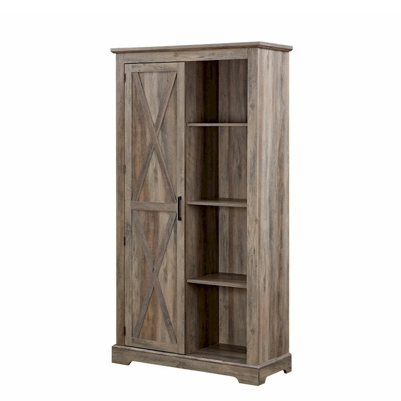 Armario alto de madera con puerta tipo granero