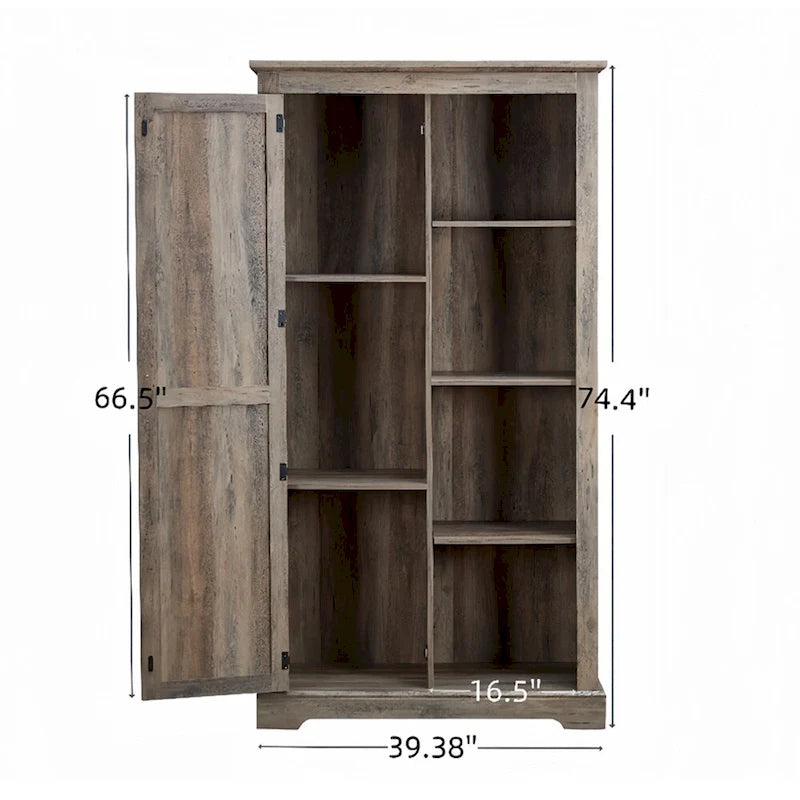 Armario alto de madera con puerta tipo granero