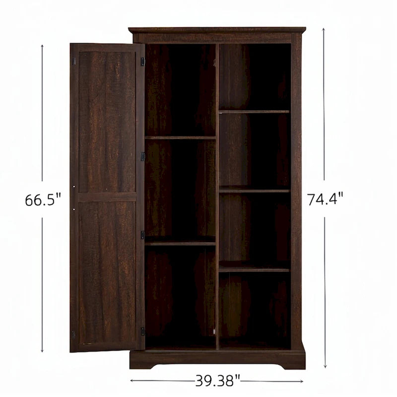 Armario alto de madera con puerta tipo granero