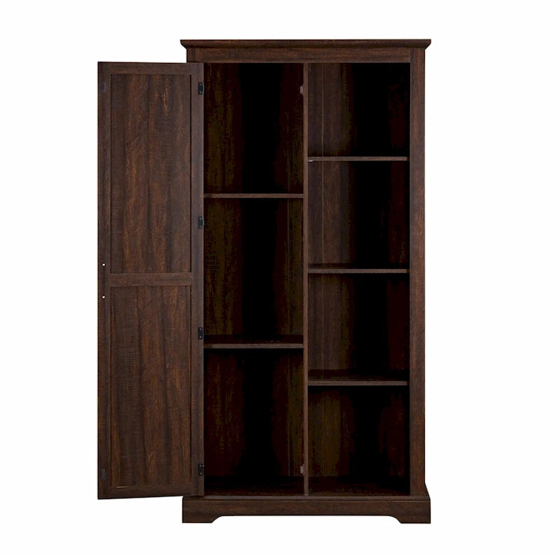 Armario alto de madera con puerta tipo granero