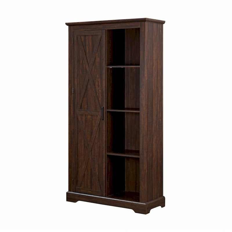 Armario alto de madera con puerta tipo granero