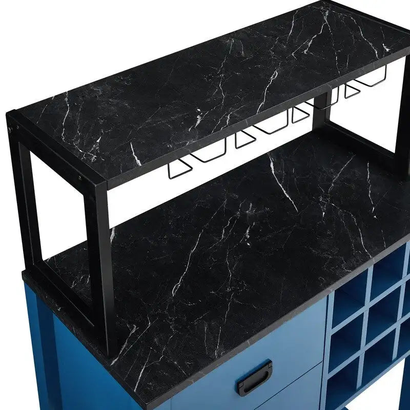 Mueble buffet de madera de 32 pulg. con botellero - Capacidad para 9 botellas