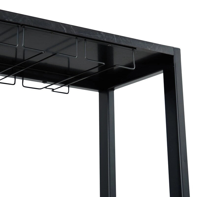 Mueble buffet de madera de 32 pulg. con botellero - Capacidad para 9 botellas