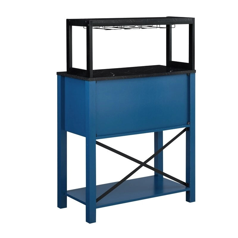 Mueble buffet de madera de 32 pulg. con botellero - Capacidad para 9 botellas