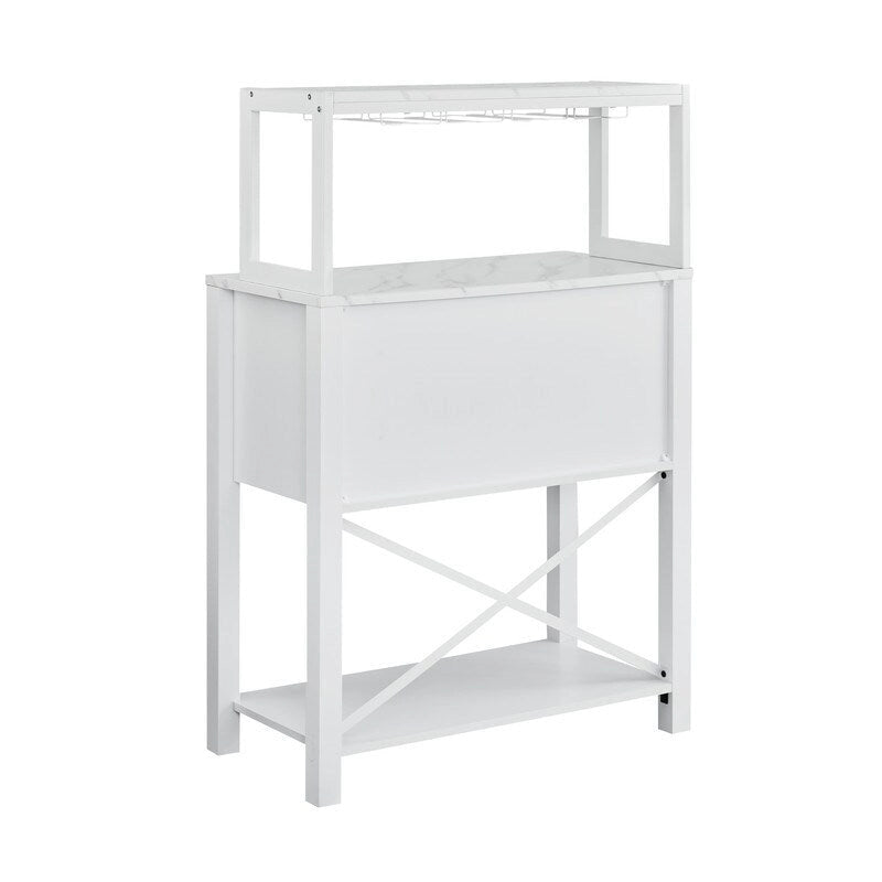 Mueble buffet de madera de 32 pulg. con botellero - Capacidad para 9 botellas