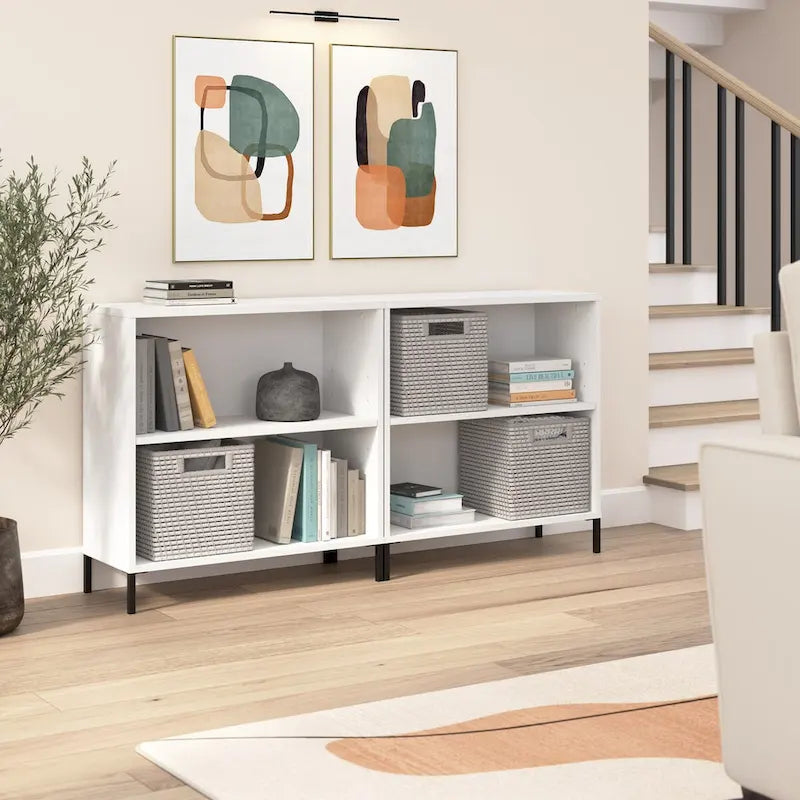 Organizador de almacenamiento con 2 estantes para casa u oficina