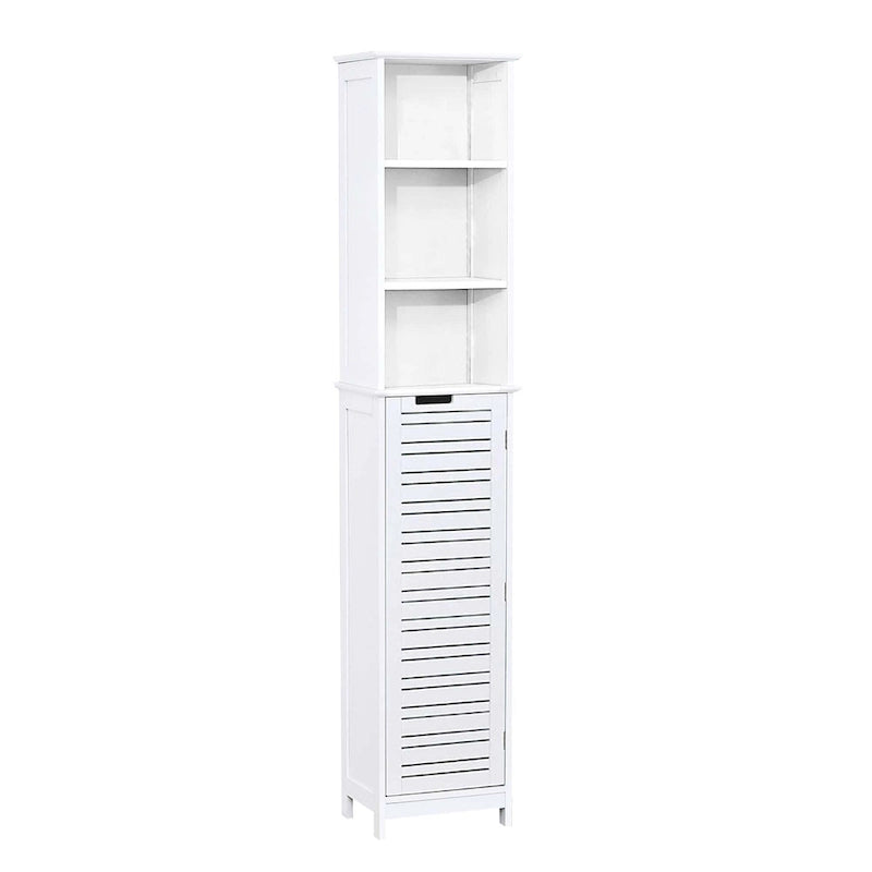 Miami Armario Alto de Almacenamiento para Baño Blanco Delgado - 13 7/8L x 10.4W x 68H