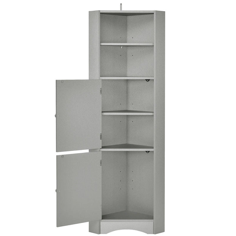 Mueble esquinero de baño con puertas y estantes ajustables