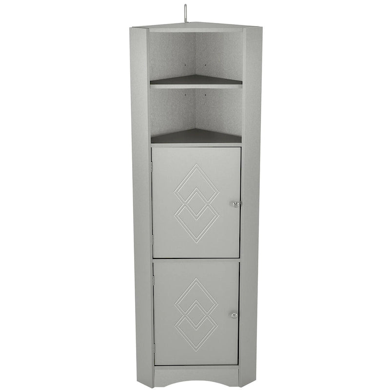 Mueble esquinero de baño con puertas y estantes ajustables