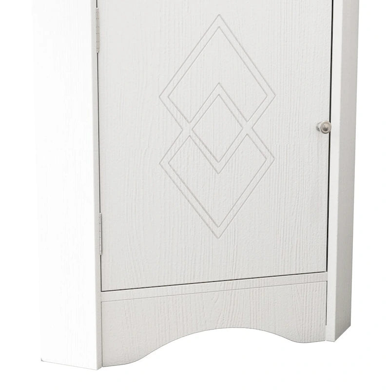 Mueble esquinero de baño con puertas y estantes ajustables