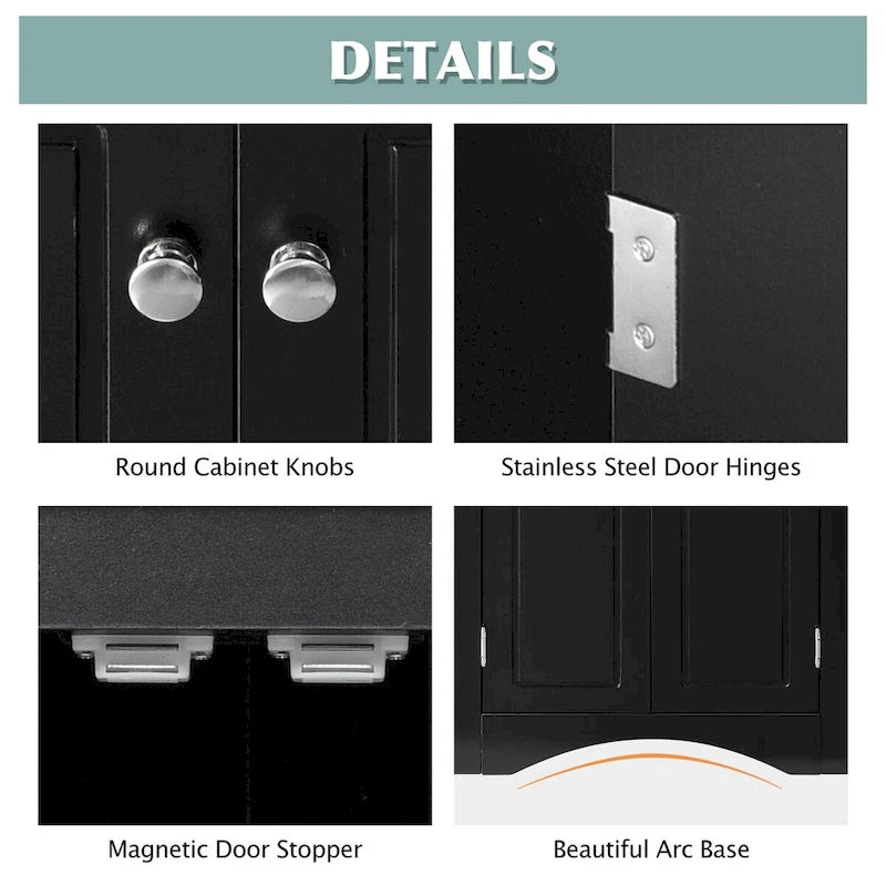 Mueble de almacenamiento esquinero para baño con estantes ajustables, mueble de suelo independiente